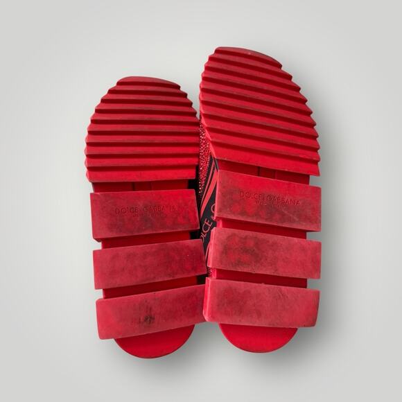 Dolce & Gabbana Sorrento Slip On Red Crystal Sneakers Size 40 Retail 1.3K - Picture 5 of 8